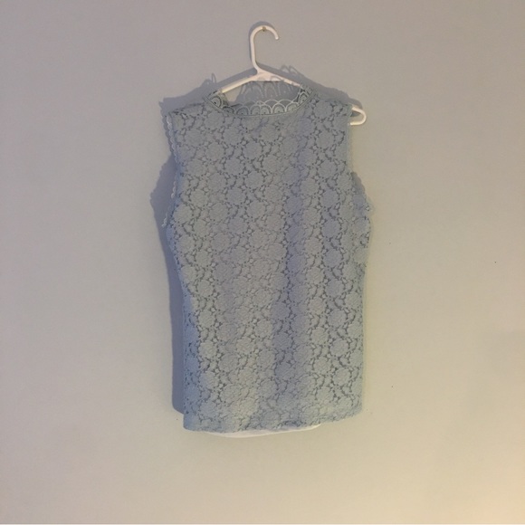Karl Lagerfeld Paris Pale Light Blue Lace Top Size Medium NWT - Picture 2 of 8